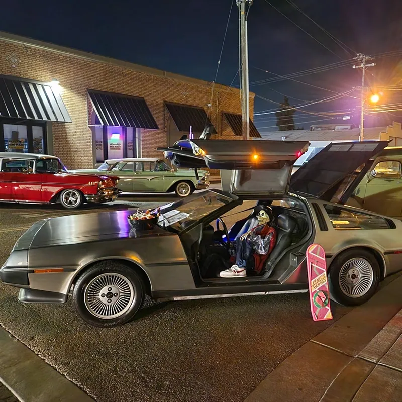 DeLorean staged for a photoshoot in California