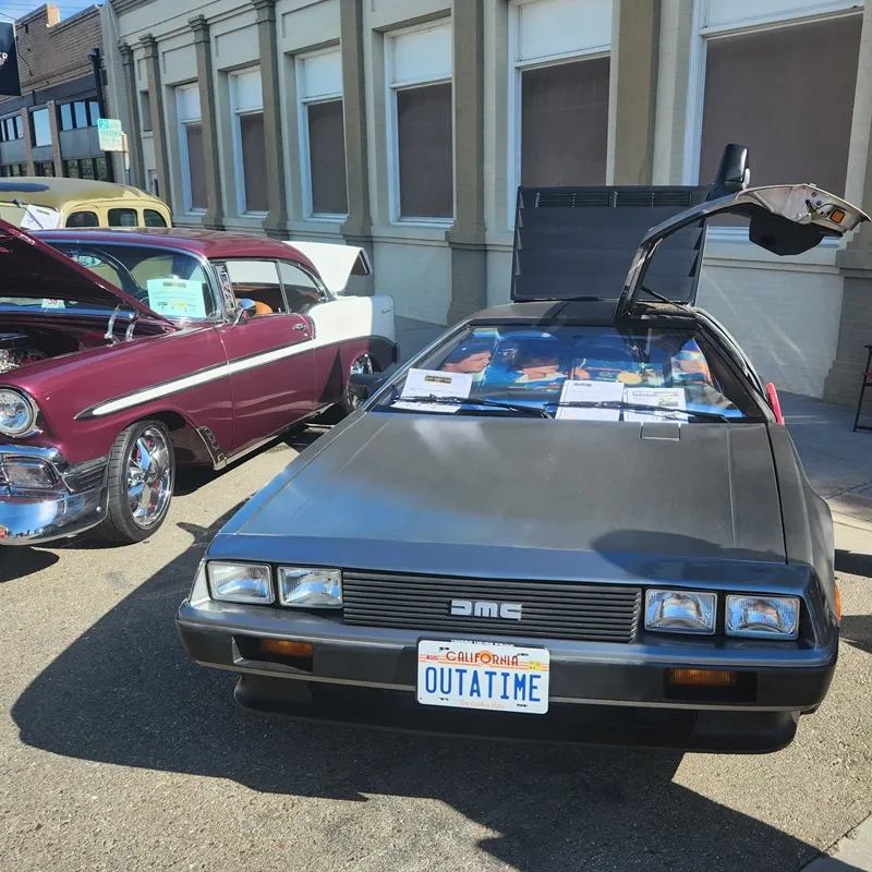 DeLorean parked as an event display car